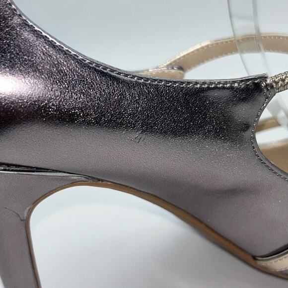 Alfani‎ Step N Flex Heels Womens 10M Dark Pewter Gold Straps Siennahp Pumps NEW - Picture 6 of 15